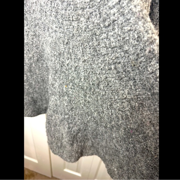 BOSTON PROPER Gray Sweater Pullover Mock Neck Peplum Long Tunic Wool Blends - Picture 4 of 10